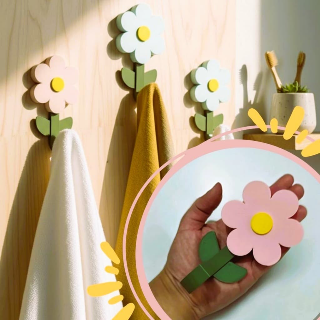 Gancho de Parede Pendurador Flor Flora da Nenenzilla - Quarto Infantil Juvenil Bebê