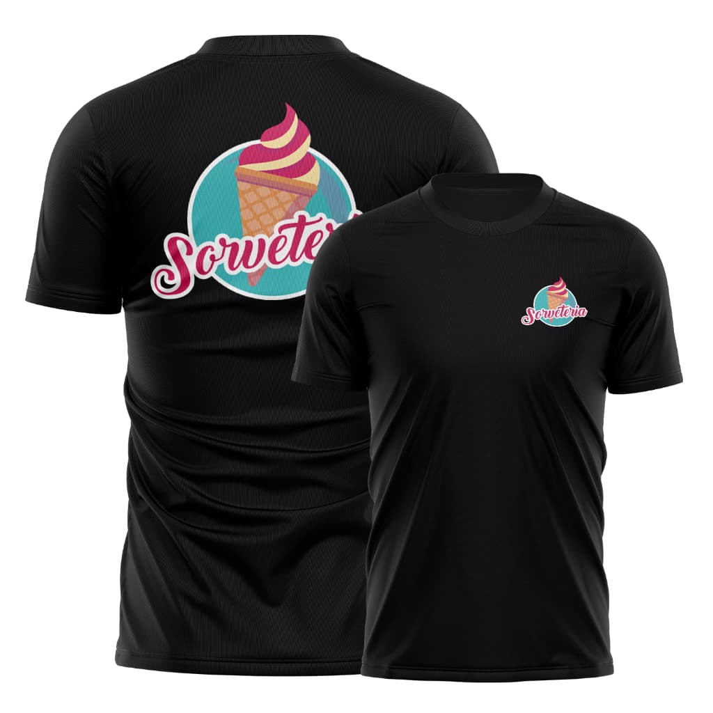 Uniforme Sorveteria Camiseta Profissional Dry Fit Trabalho Confortável para Atendente e Balconista