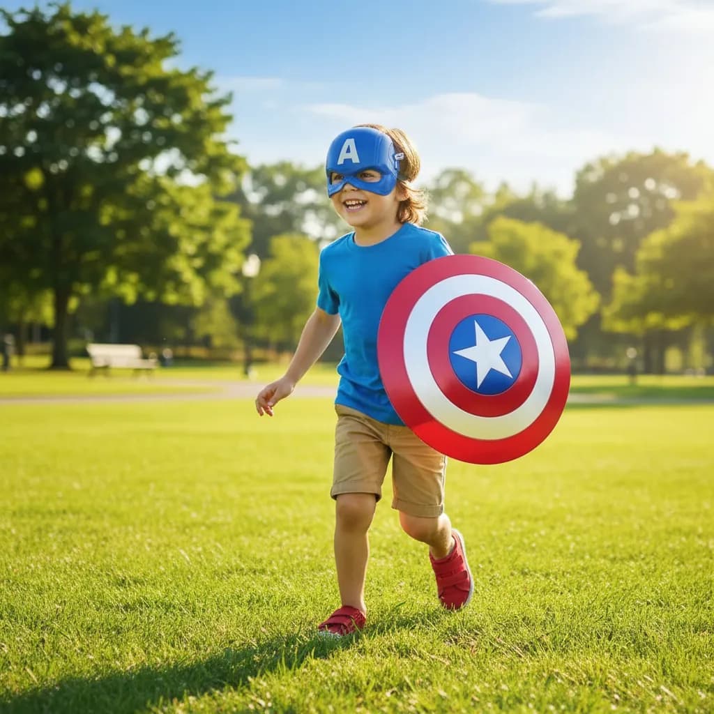 Escudo E Máscara Do Capitão América Infantil De Plástico