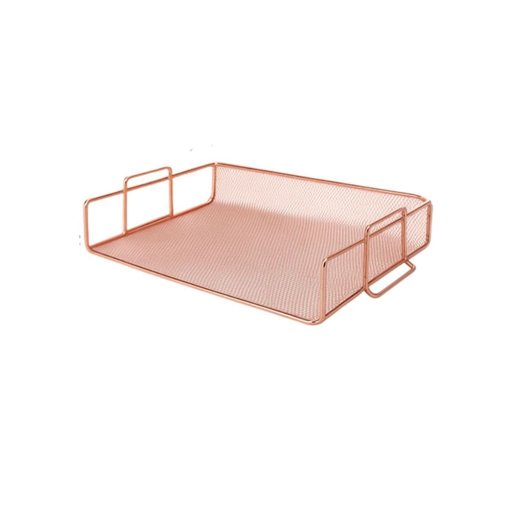 Caixa de Correspondência Rose Gold Organizador de Mesa Bandeja Metal Empilhável  1 Unidade