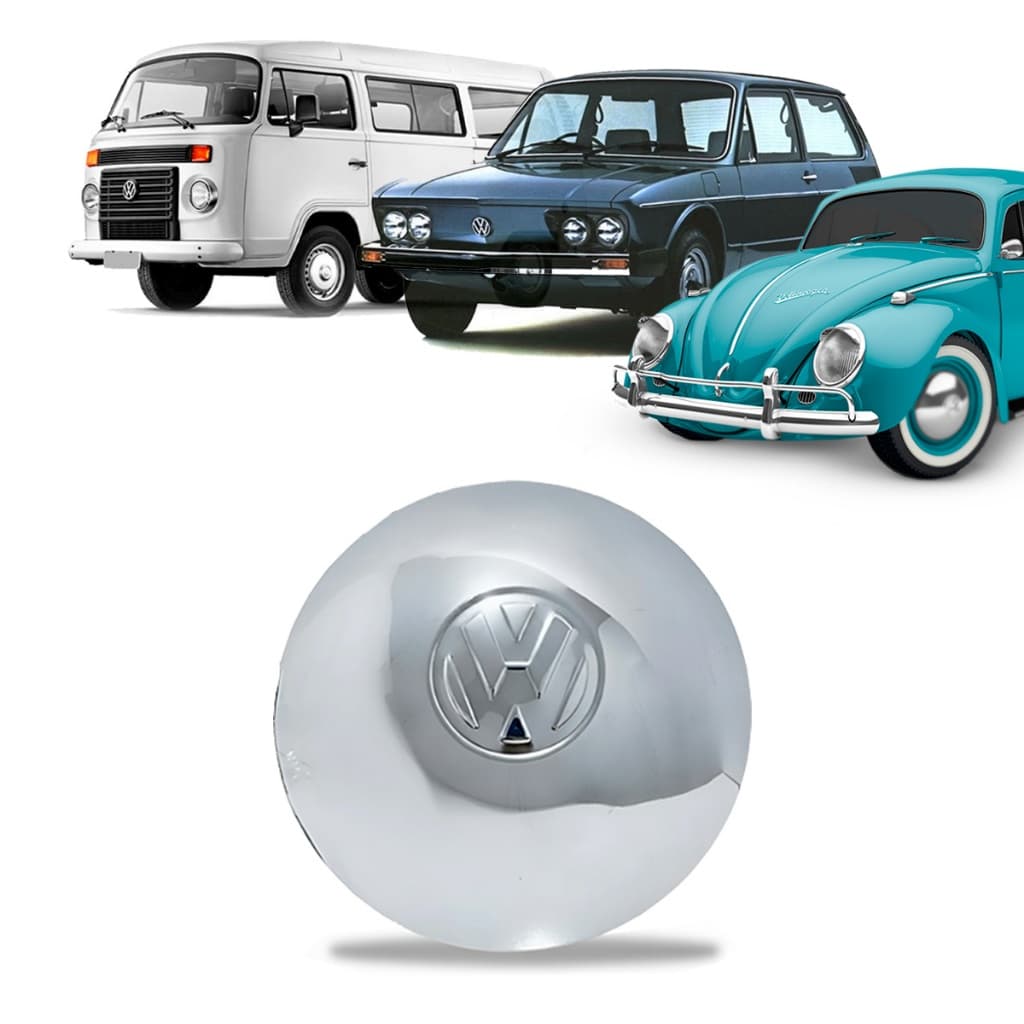 1 Calota Abaulada Vw Aço Fusca Kombi Variant Cromado Roda Ferro Com Ressalto