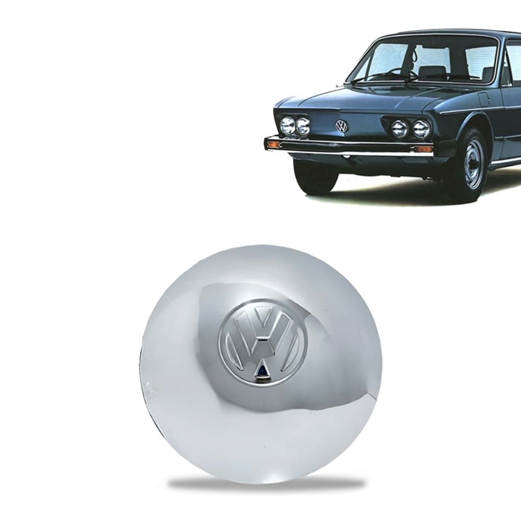 1 Calota Abaulada Vw Aço Cromado Brasilia 5 Furos Roda Ferro Com Ressaltos