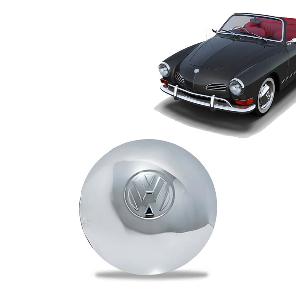 1 Calota Abaulada Vw Aço Cromado Karmann Ghia 5 Furos Roda