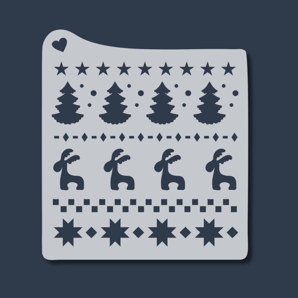 Stencil Natal Molde Vazado Árvore, Renas e Estrelas para Pintura em Tecido, Pano de Prato, Mdf, Diy