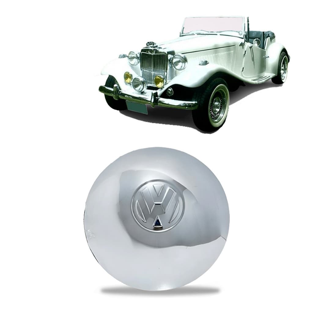 1 Calota Abaulada Vw Aço Cromado Mp Lafer 5 Furos Roda De Ferro Com Ressaltos