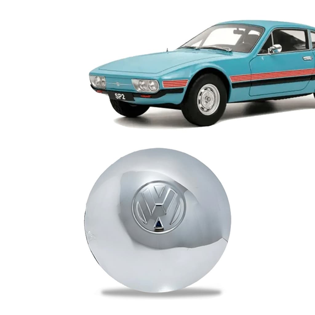 1 Calota Abaulada Vw Aço Cromado SP2 5 Furos Roda De Ferro Com Ressaltos