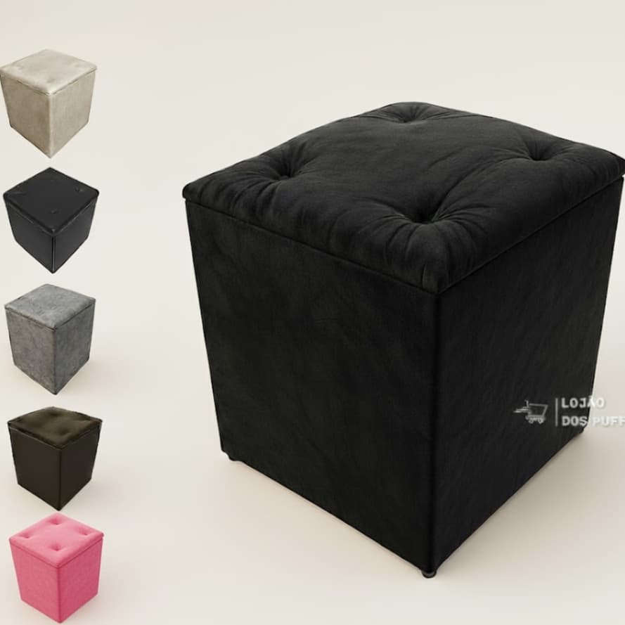 PUFF BAÚ SUEDE ESTOFADO ORGANIZADOR PORTA OBJETOS MULTIUSO CASA QUARTO SALA PENTEADEIRA ROUPA SAPATO