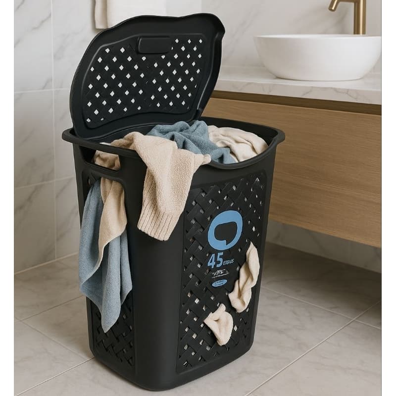 Organizador Grande 45l Retrátil com Alça Cesto de Roupa Suja Lavanderia Super Resistente