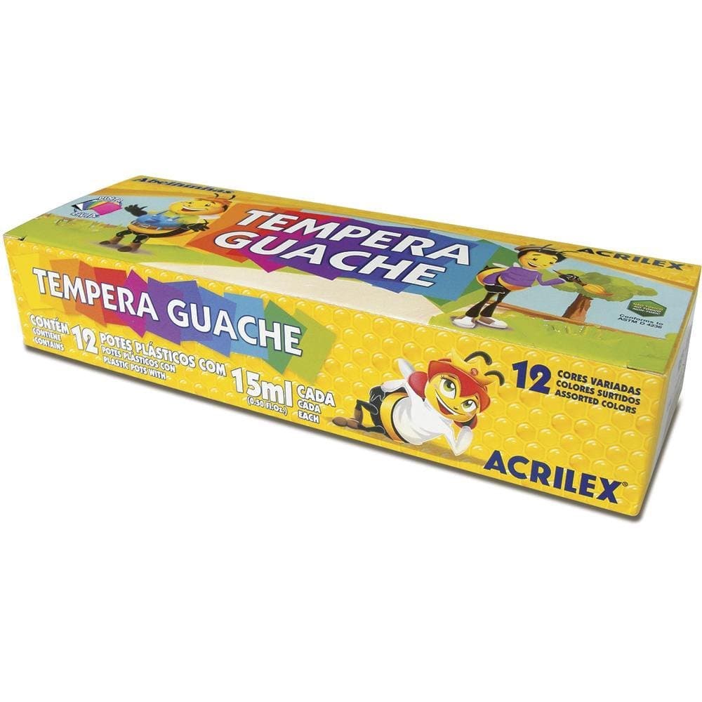 Tinta Tempera Guache 12 cores 15ml 02012 Acrilex