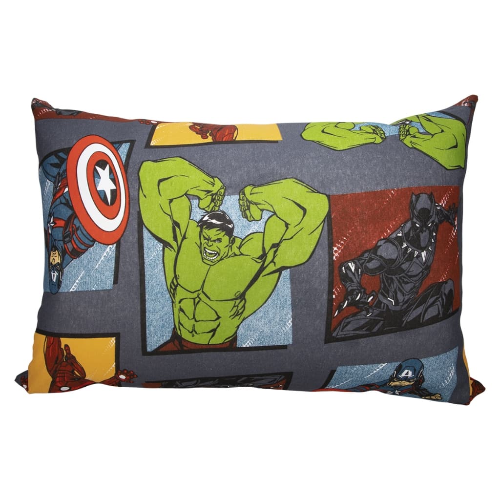 Fronha Avulsa KazzaVip Malha 100% Algodão Disney Estampada Avengers Black 48cmx68cm Cinza