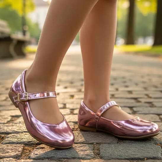 Sapatilha Infantil Feminina Confortável Rosa Escola Festa Ponta  20 ao 27