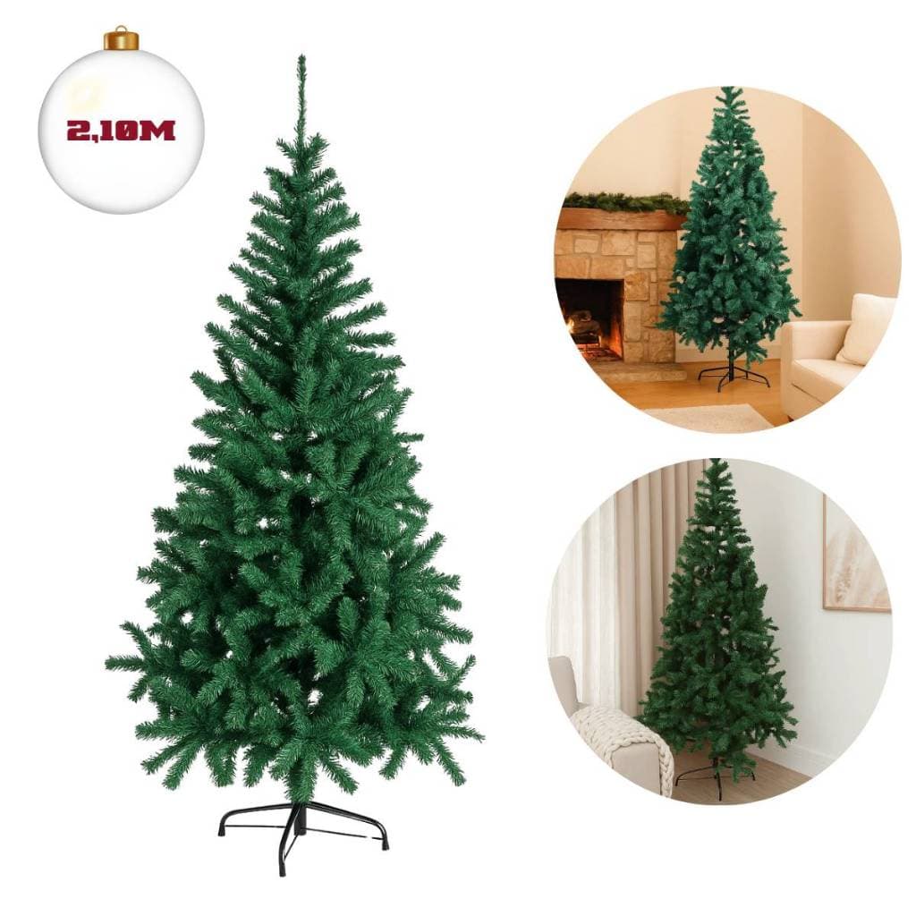 Árvore de Natal 2,10m Verde Pinheiro 1100 Galhos Cheia Enfeite Natalino Grande Decoração Festas Fim de Ano Montável Real