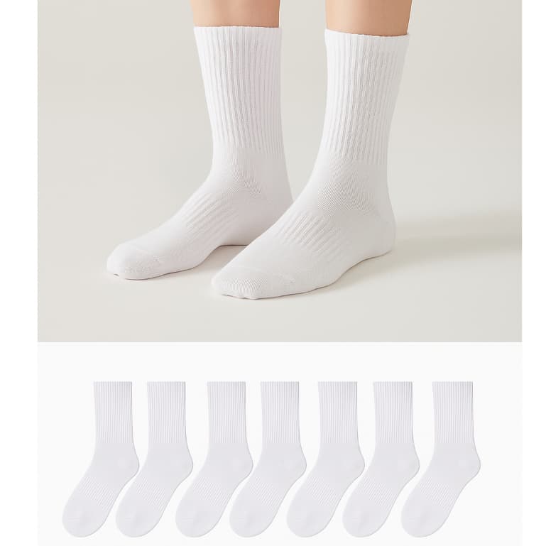 Kit 10 Pares De Meia Cano Longo branca alta Masculina Ou feminina Algodão + poliamida esportiva academia