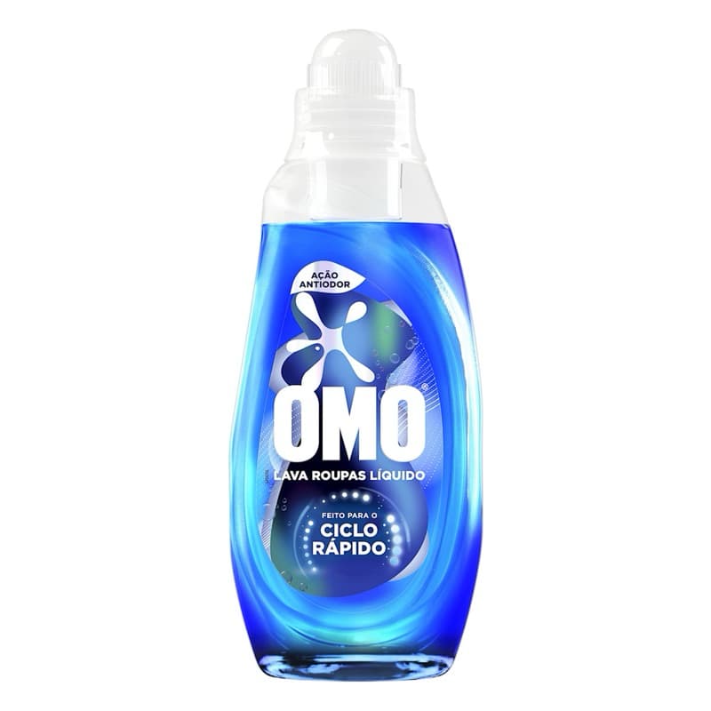 Lava Roupas liquido OMO Ciclo Rápido 750ml Limpeza Poderosa em Minutos Roupas limpas, anti odor