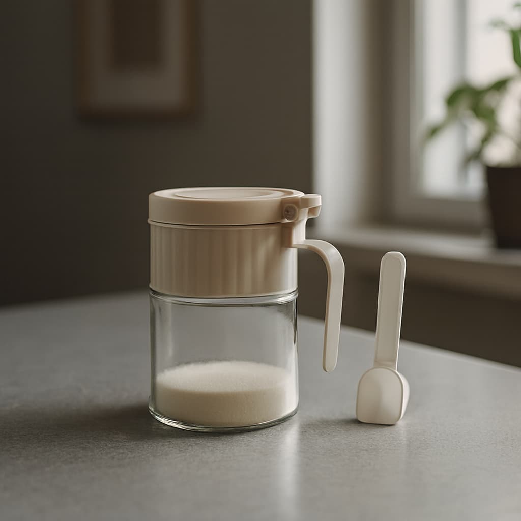 Porta condimentos  Pote para temperos  Porta temperos de vidro  Porta condimentos com colher  Pote de vidro 280ml