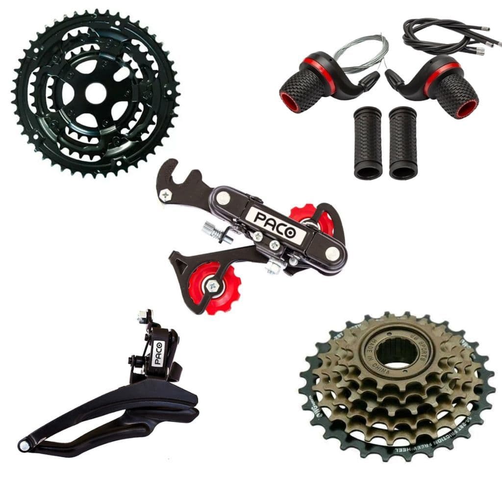 Kit relação 21 Bicicleta Marcha Catraca Trocador Cambio Dianteiro e Traseiro bike