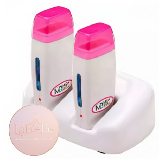 Kit Termocera Mega Bell Base Dupla Branco com 2 Aquecedores Roll-On Profissional Bivolt