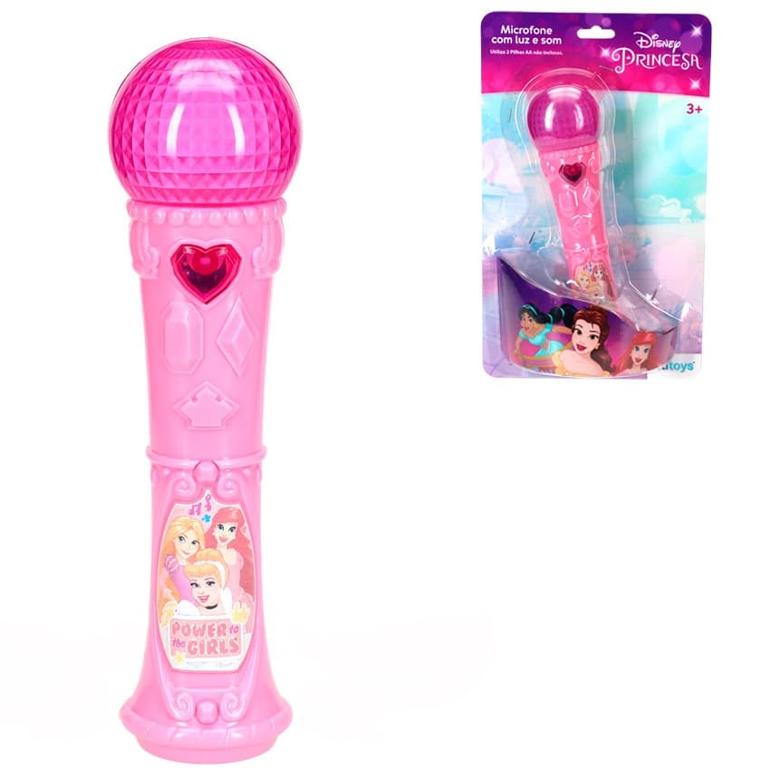 Microfone Infantil Com Luz E  Som Princesa  - Disney