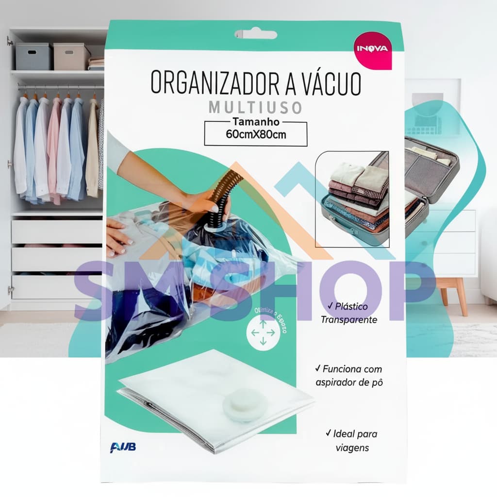 Kit 3/2/1 Sacos A Vácuo Tamanho 60cmx80cm SEM Bomba Guarda Roupa Cama Para Viagem Organização Mala