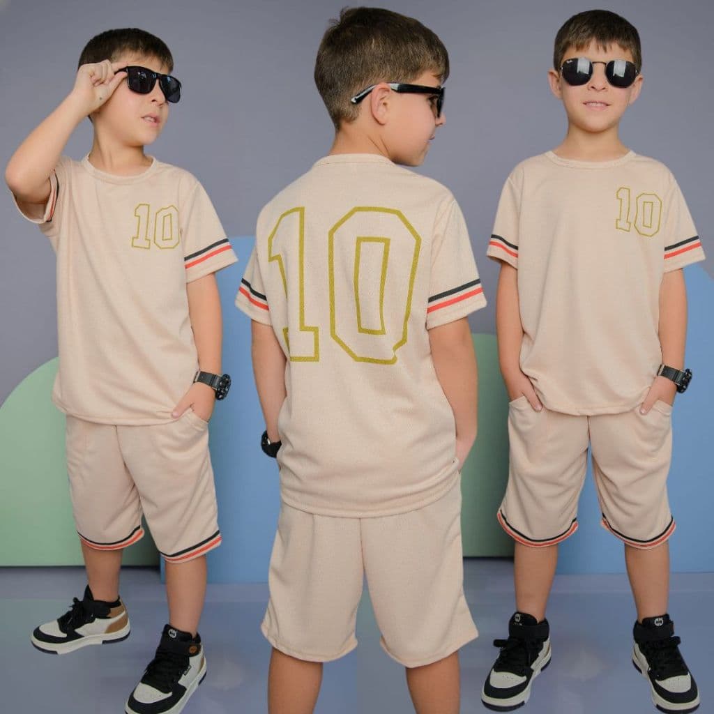 Conjunto Infantil Menino Lançamento Juvenil Verão  Bermuda e Blusa Dry Fit Veste Do 2 até 12 anos