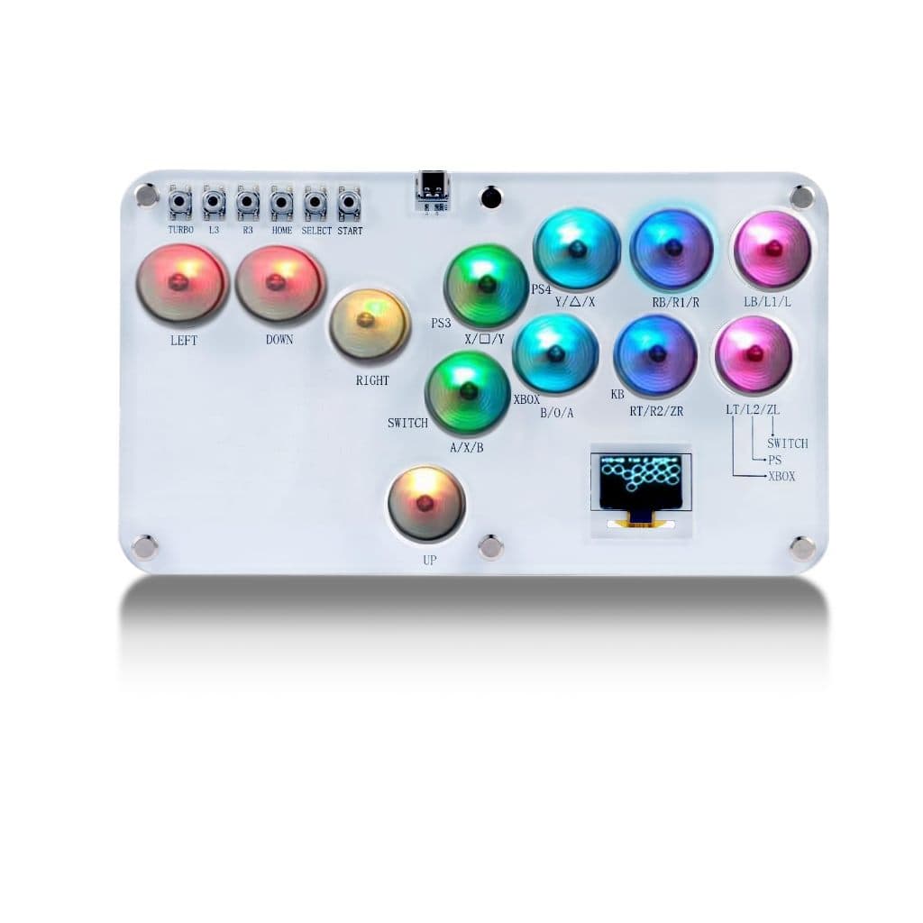 Controle hitbox arcade joystick haute42 com visor comando led  PS3 / PS4 / PC / Switch (Branco)