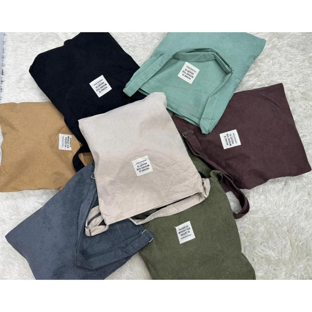Bolsa EcoBag Feminina Veludo Casual Passeio Praia Alça Regulável Zíper A11