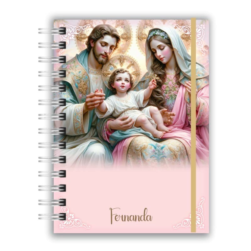 Agenda 2027 Personalizada com Nome | Agenda Católica Sagrada Família Com Versículo Bíblico | Presente Religioso