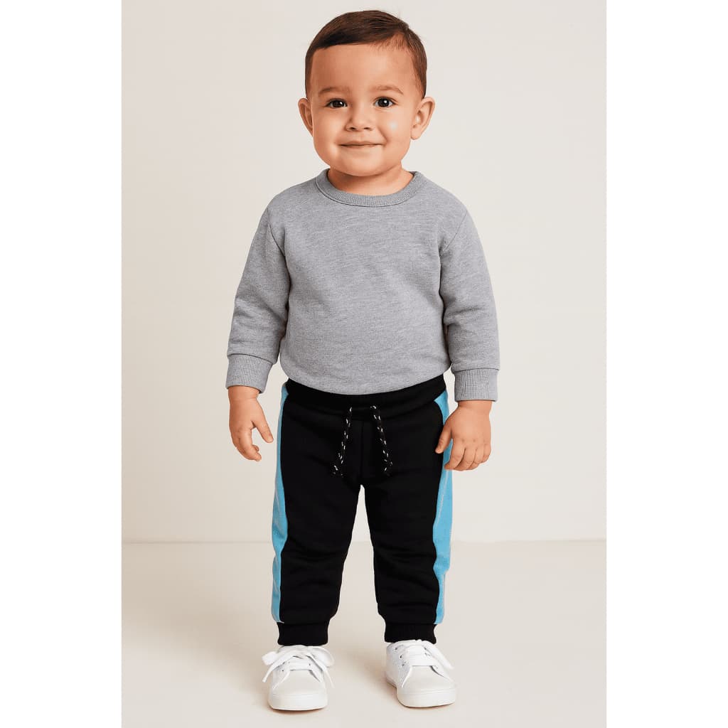 Calça Moletom Bebê Menino Flanelada Quente Inverno Com Punho