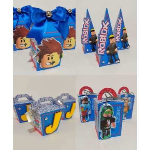 Kit Caixinha Para Festa Roblox Papelaria Personalizada Caixa Desmontado