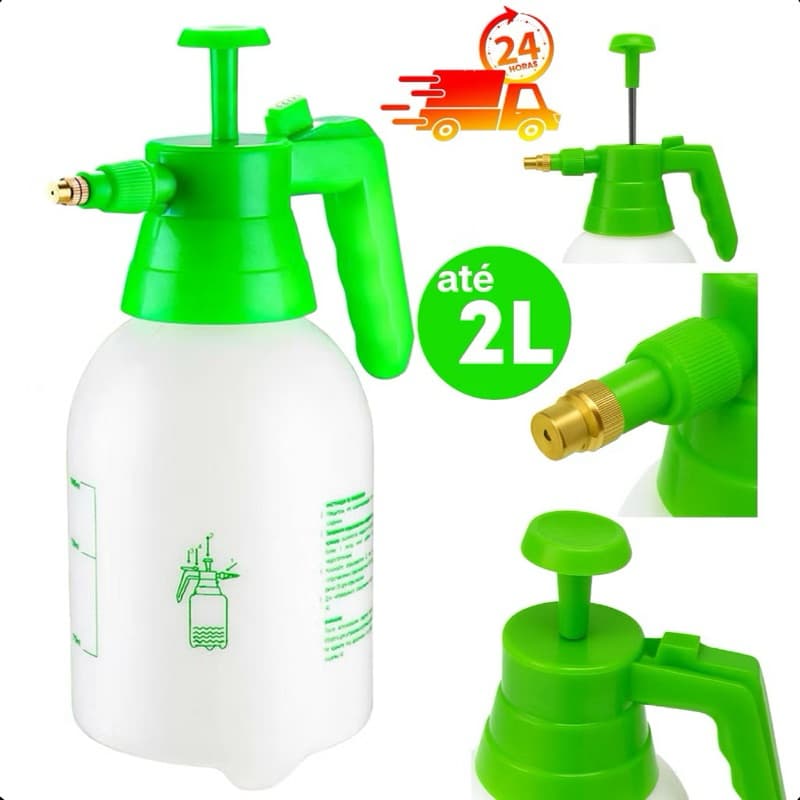 Pulverizador Borrifador Compressão Para Jardinagem Limpezas lavagens de carros e etc Spray Manual Multiuso 2L