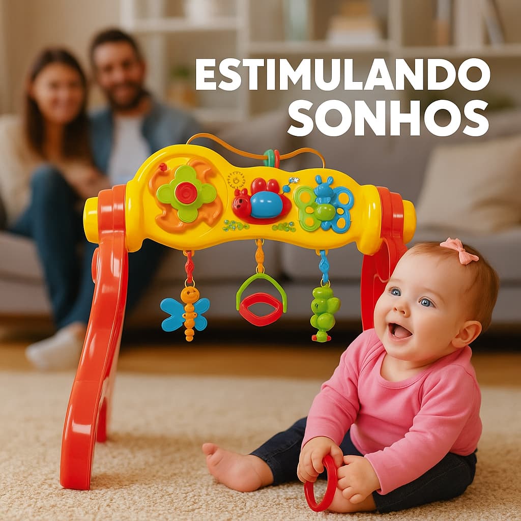 Centro De Atividades Play Gym Infantil 3 Em 1 com Som Mesinha de Atividade Interativa Bebê com Som