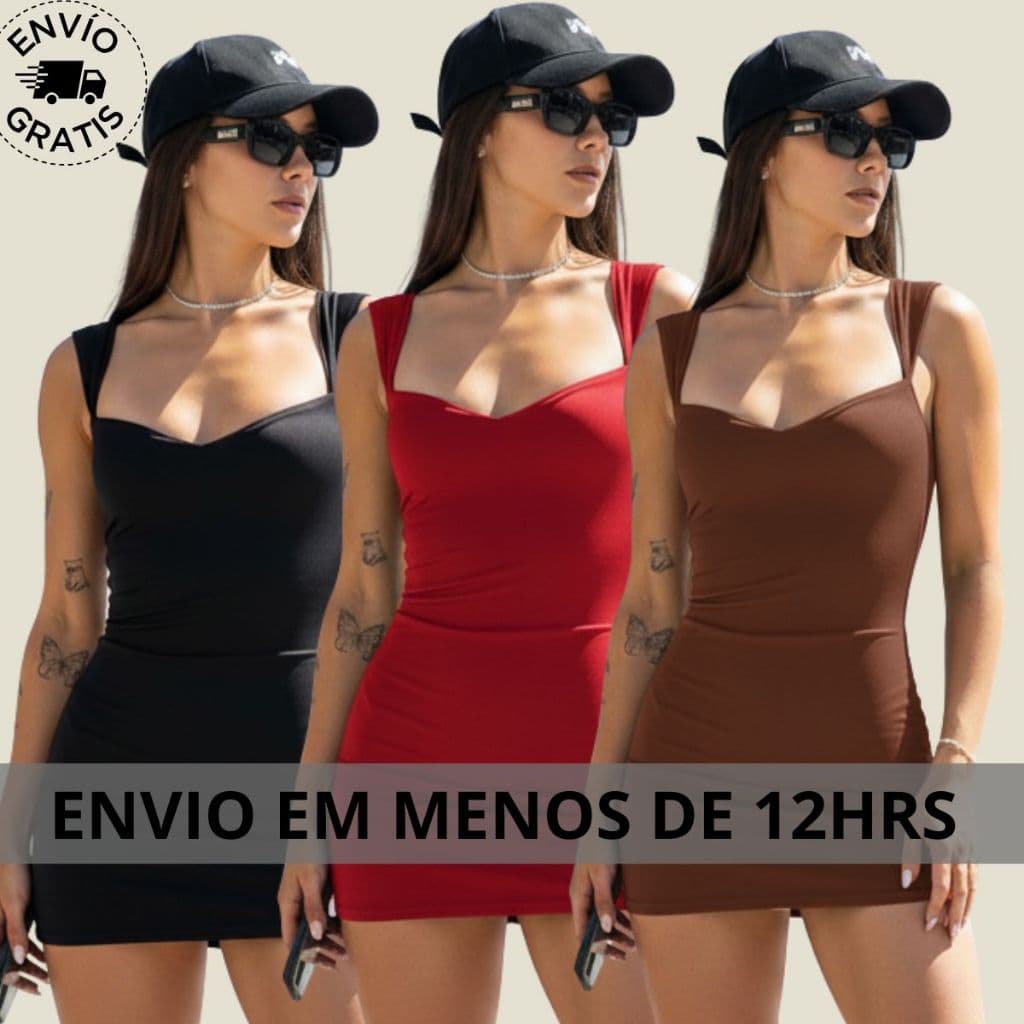 Vestido Feminino estiloso Moda Gringa Paty VESTIDO SLIM final de ano Colado e Curtinho tubinho preto