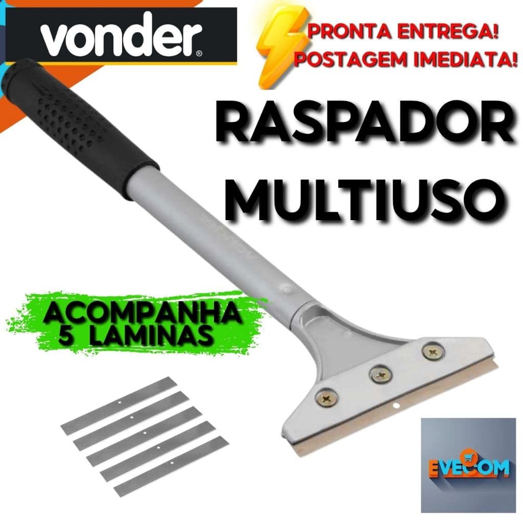 Raspador Limpeza Remove Adesivos Multiuso Vonder Lamina 10cm Raspa Tintas Sujeiras Chicletes Madeiras