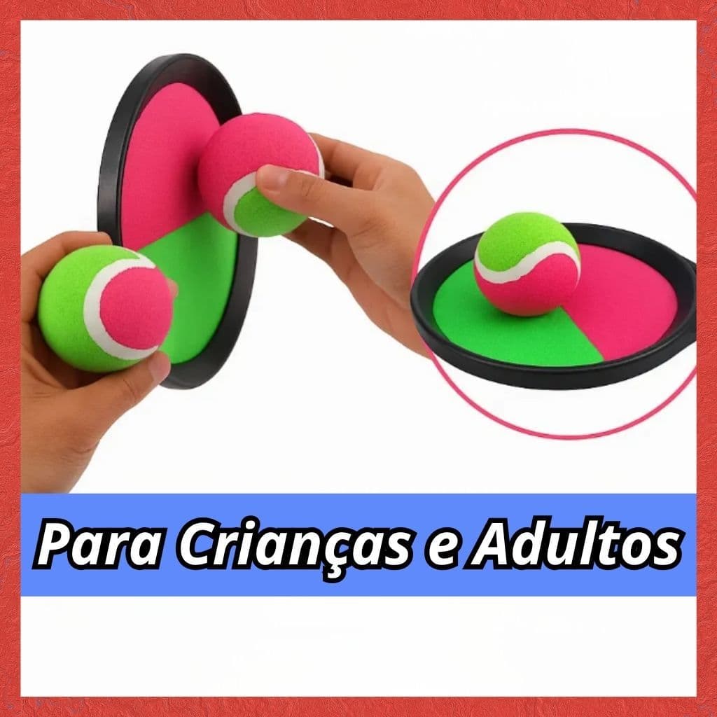 Raquete Velcro Infantil Bateu Colou Atividade ao Ar Livre Praia amigos Infantil e Adulto