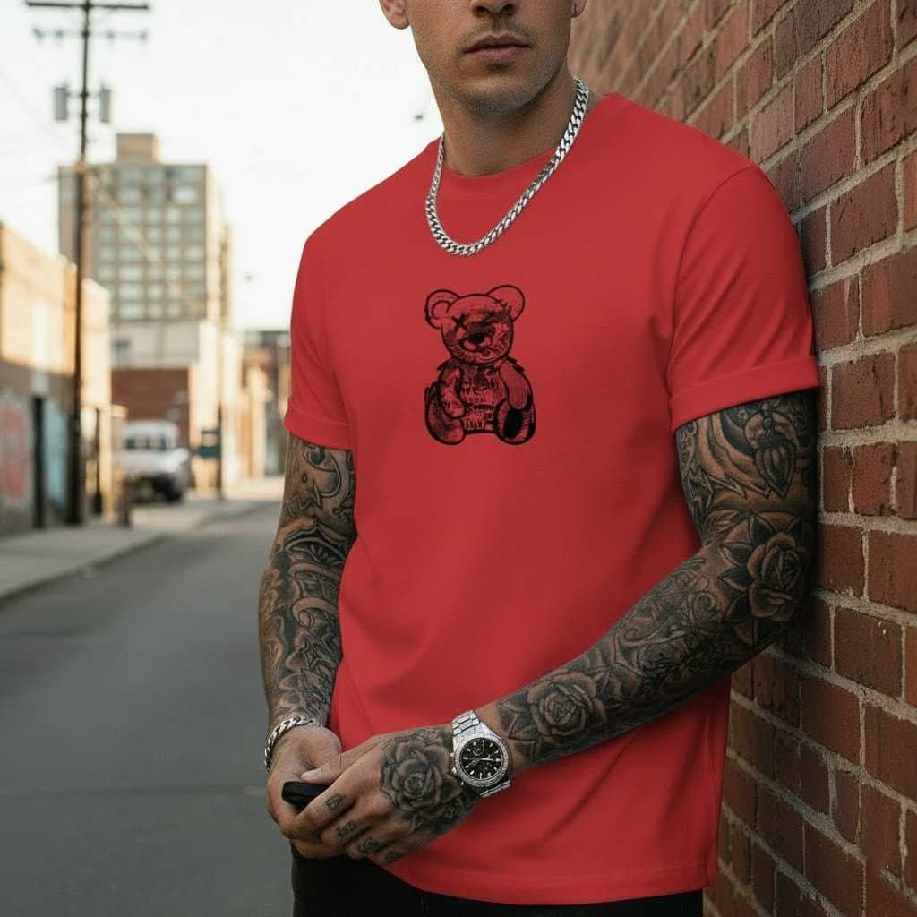 Camiseta Masculina Streetwear Urso 100% Algodão Premium