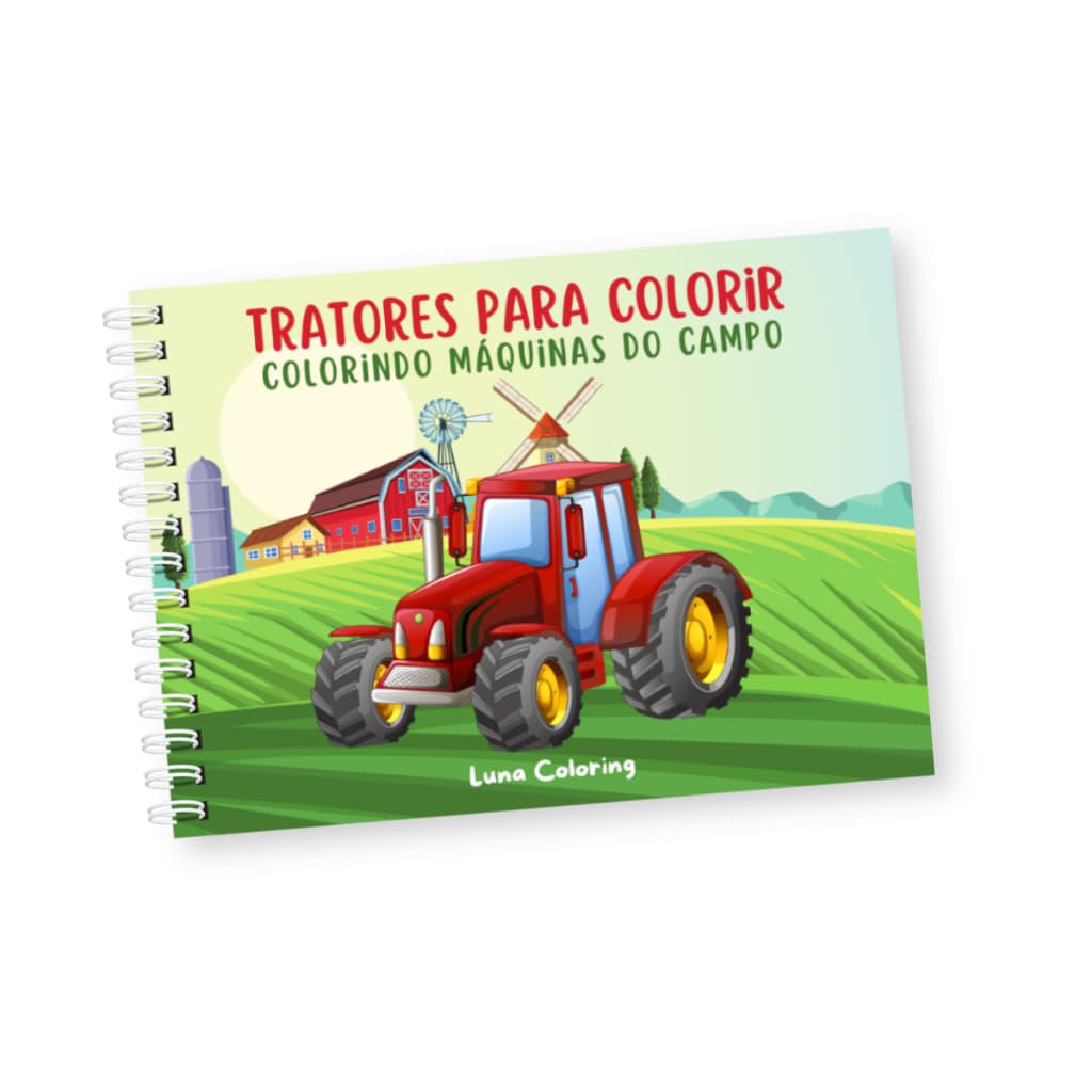Livro De Colorir Tratores Para Crianças Capa Dura, Folhas 180g, Desenhos Divertidos De Tratores
