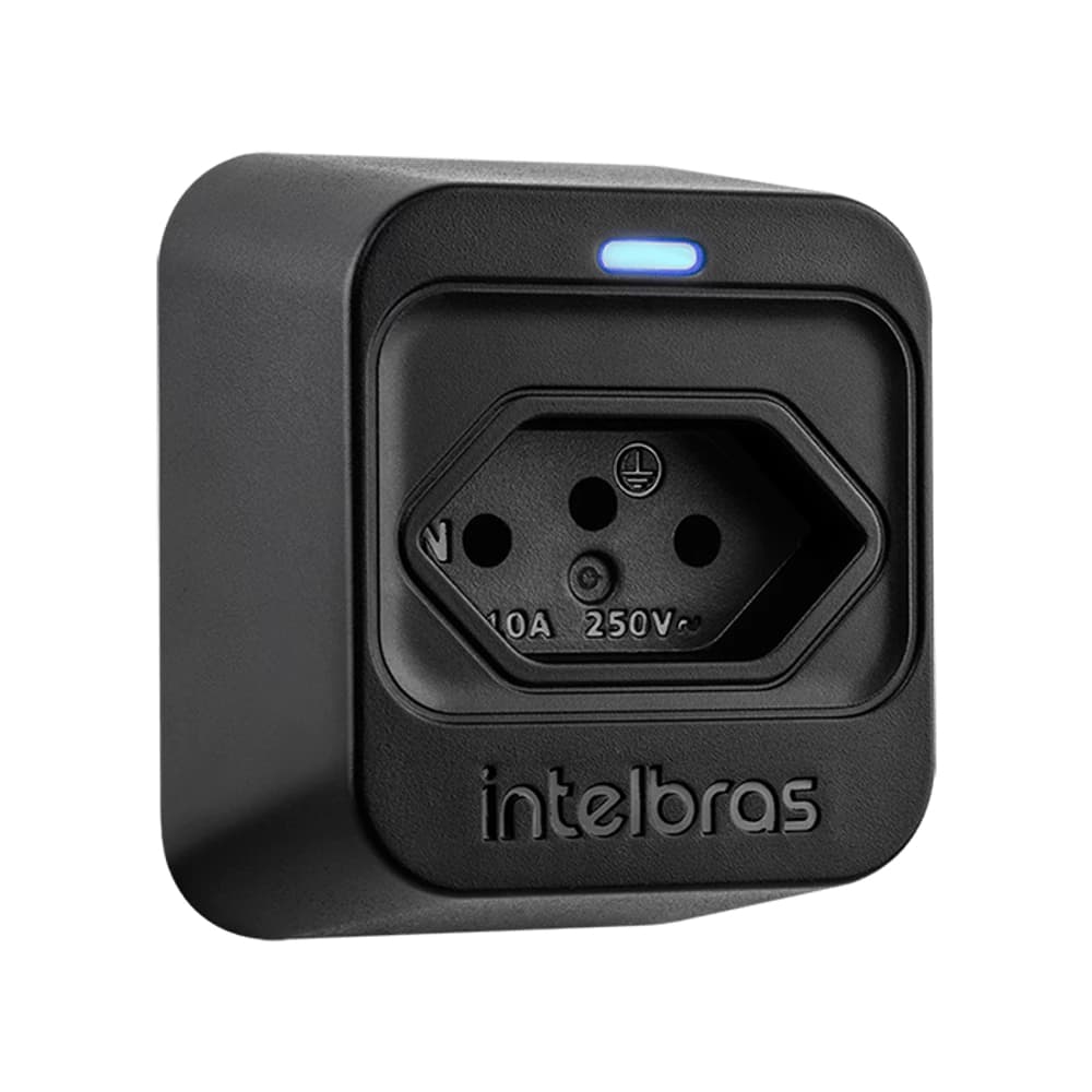 Tomada Dispositivo Protetor Contra Surtos Elétrico Intelbras Bivol Eps 301 Preto