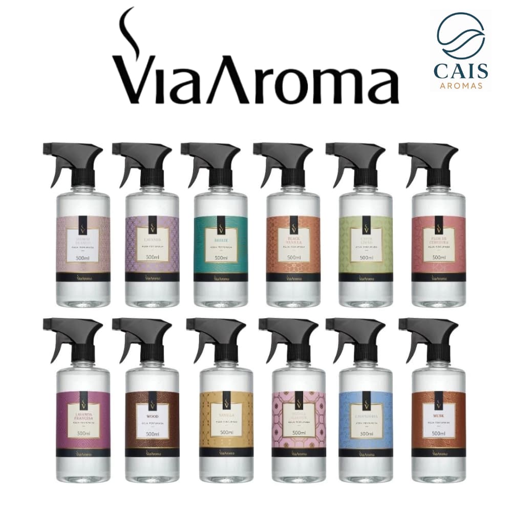 Água Perfumada Aromatizador de Ambientes Home Spray Via Aroma - 500ml para Tecidos e Roupas