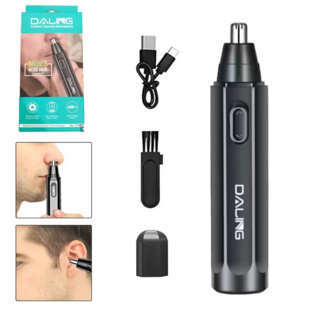 Removedor de Pelos Elétrico Portátil P Nariz Orelha Rosto Depilador Facial USB