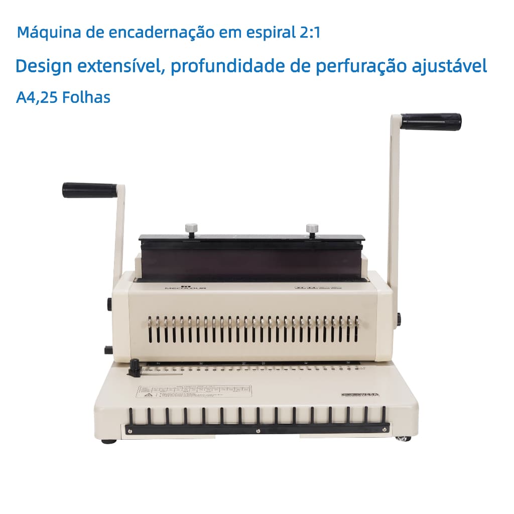 MECOLOUR Encadernadora Wire-O A4 2 em 1 Perfuradora Profissional 140-280 Folhas