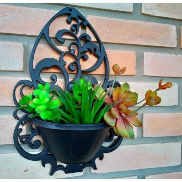 kit 6 arandelas vasos de plastico para paredes - jardinagem ,flores ,plantas : PEQUENO