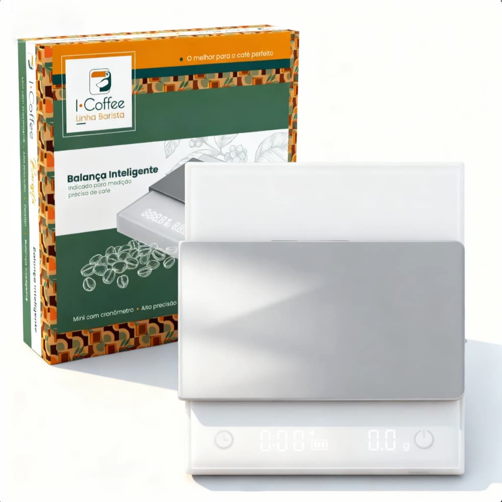 iCoffee Balança Digital Para Café Precisão 0.1g Sensor - Branco - 2 Kg