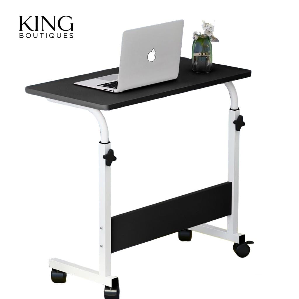Mesa Ajustável Dobrável Multifuncional Mesa Lateral para Notebook e Cabeceira com Altura Regulável, Cor Preta