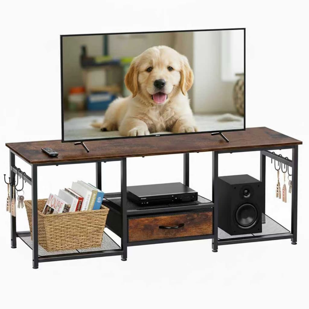 Rack Para TV Com Armazenamento Aberto, Rack Bancada Para TV De Armazenamento De Gaveta De Tecido Adequado Para Sala