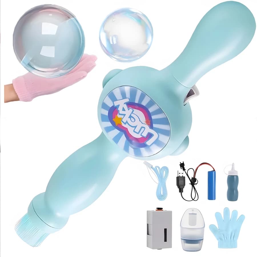Brinquedo Máquina Bolhas de Sabão Com Fumaça Varinha Mágica Recarregável