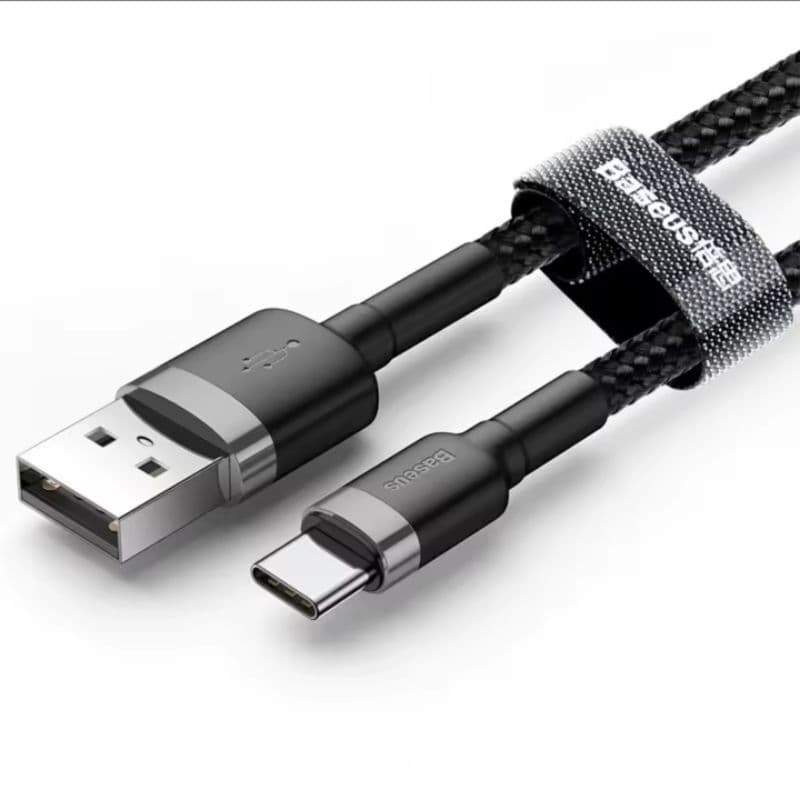 ⚡ Cabo Baseus USB-A para USB-C (Type-C) — 1 Metro, Reforçado em Nylon Trançado