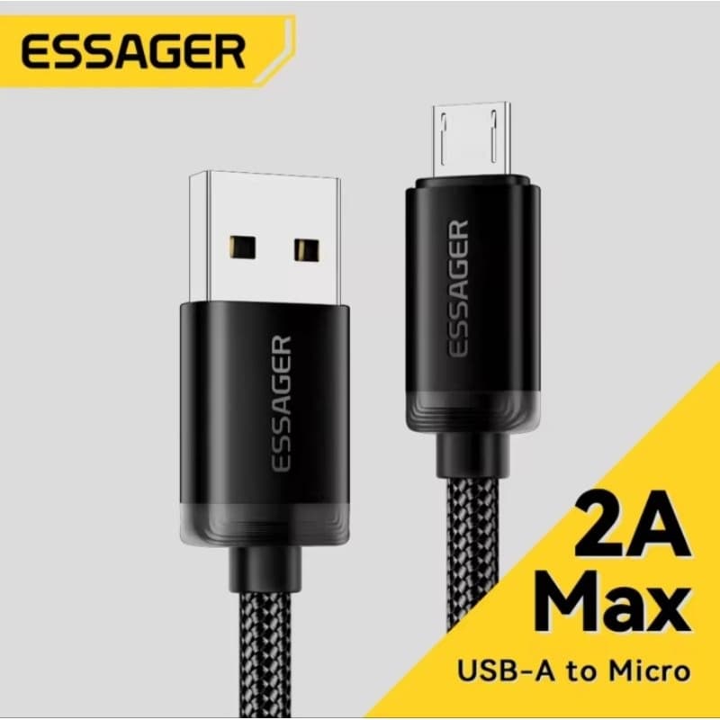 Cabo USB Essager USB-A para Micro USB — Reforçado em Nylon Trançado (2A Max)