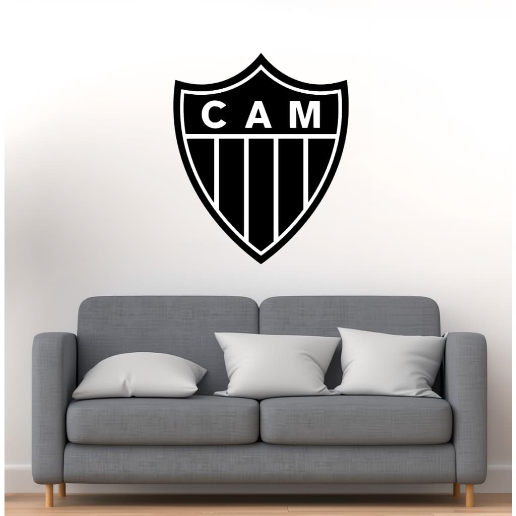 Adesivo Escudo Atlético Mineiro Parede Porta Vidro Decorativo Vários Tamanhos
