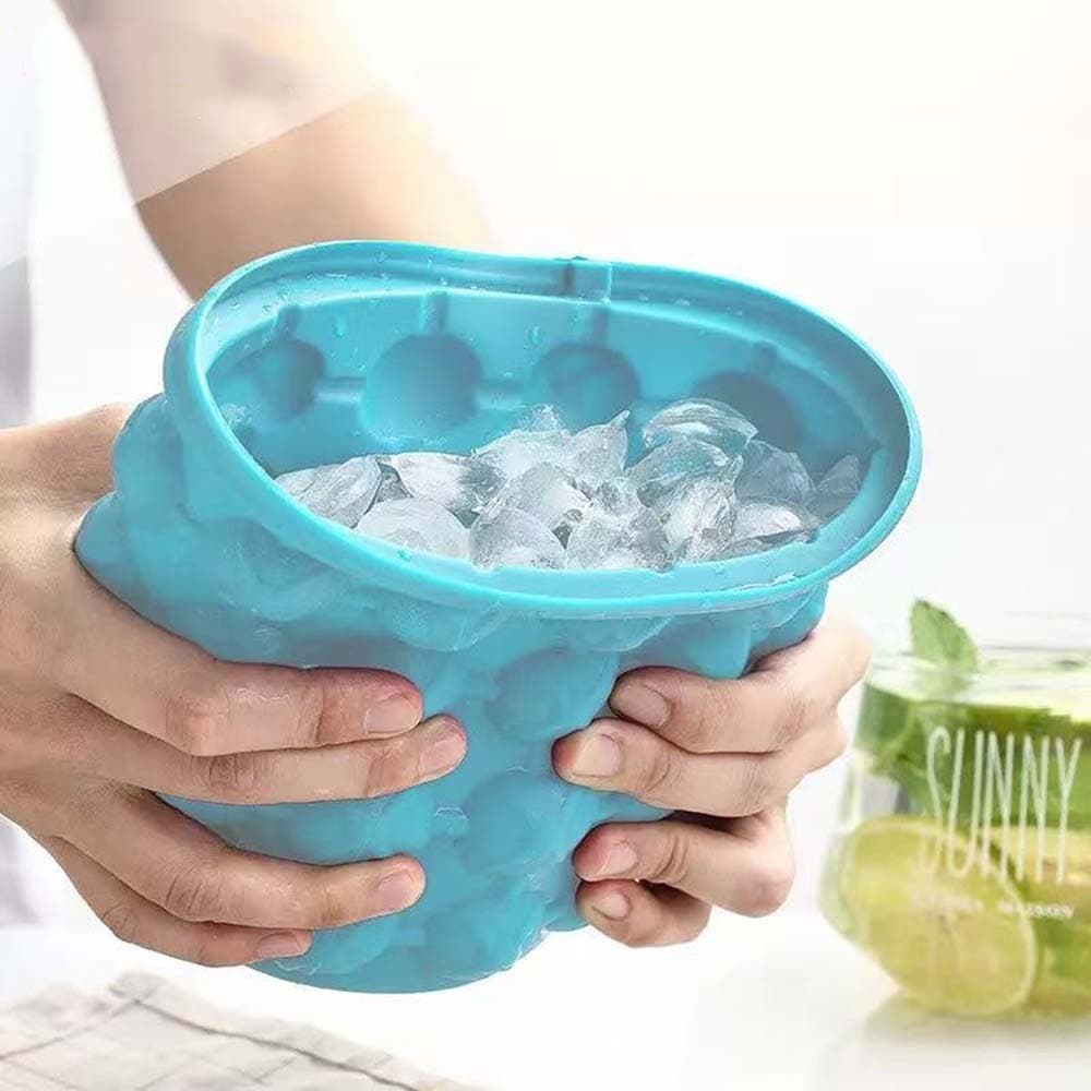 Balde de Gelo - Fazer Gelo Rápido, Armação Mágica de Gelo em Silicone, Economiza Espaço