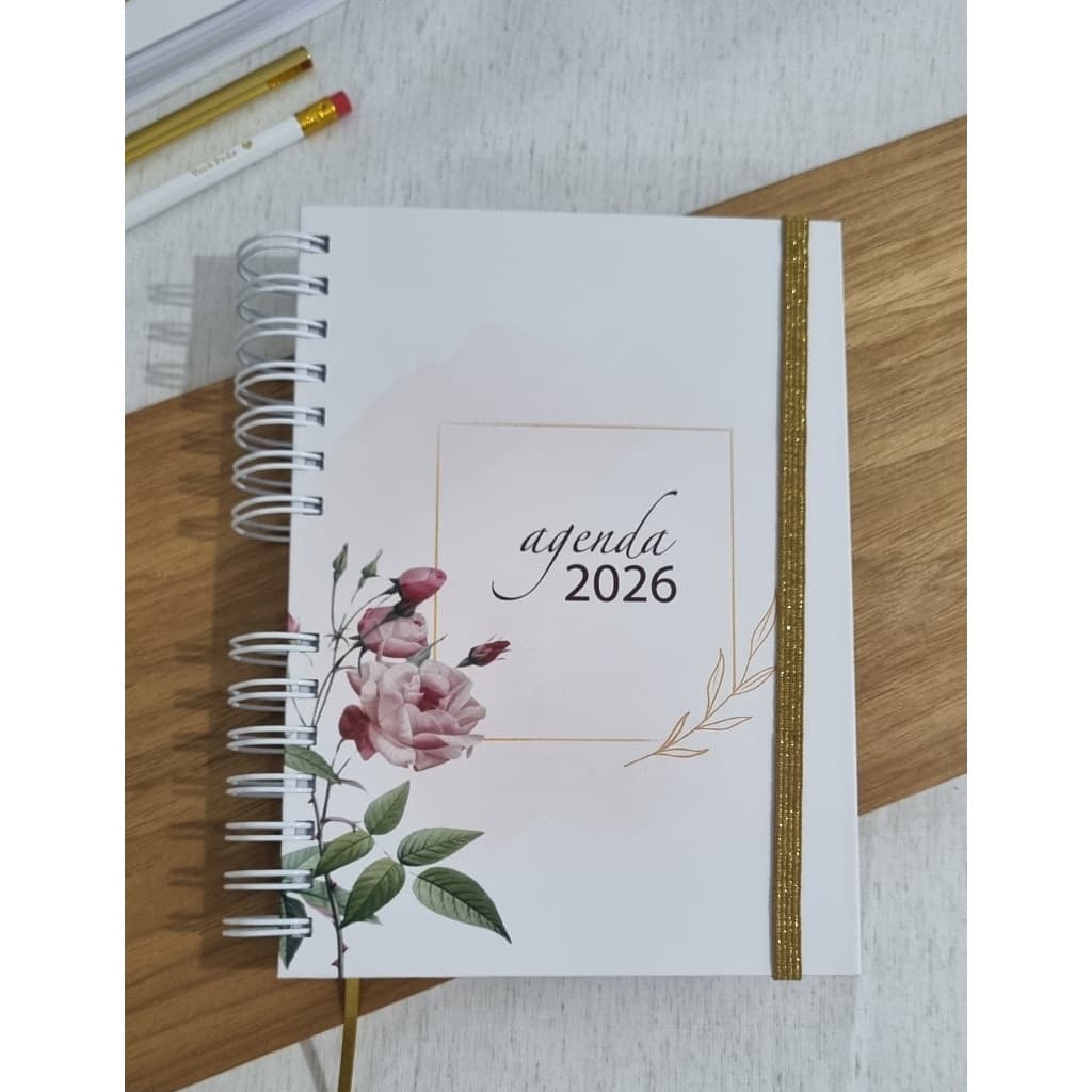 Agenda 2026 Cristã com Versículos Bíblicos – Feminina, 1 Dia por Página, Capa Dura